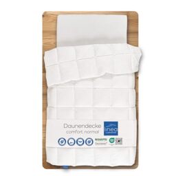 Böhmerwald Comfort Down Duvet Comforter Bed Blanket, Suitable for Allergy Sufferers, 90% Down / 10% Feathers, Filling Weight: 1230 g, Warmth Class: Normal, Size: 220 x 240 cm, Oeko-Tex Standard 100