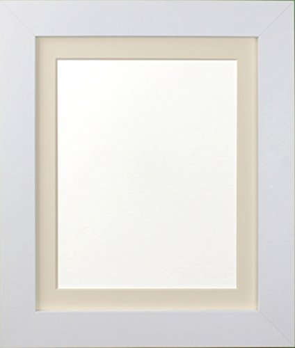 FRAMES BY POST London Picture Photo Frame, White with Ivory Mount, 14 x 11 Image Size 10 x 8 Inches