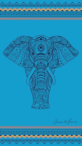 Miracle Home. Beach Towel Egyptian Cotton Elephant 80% Cotton 20% Polyester 140 X 175 11874