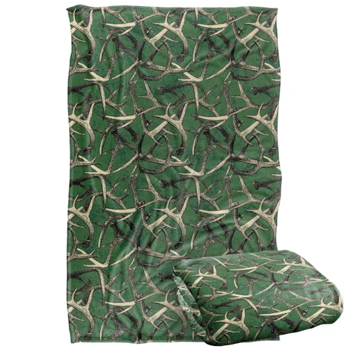 Jq Licensing Deer Antlers Hunting Pattern Silky Touch Super Soft Throw Blanket 91 x 147 Cm