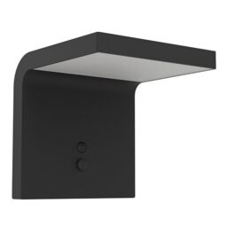 Eglo LED Outdoor wall lamp Spiante, Solar Light with Motion Detector, Outside Porch Lighting Made of Black Plastic, IP44