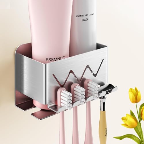 GlasFlength Stainless Steel Toothbrush Holder for Bathroom