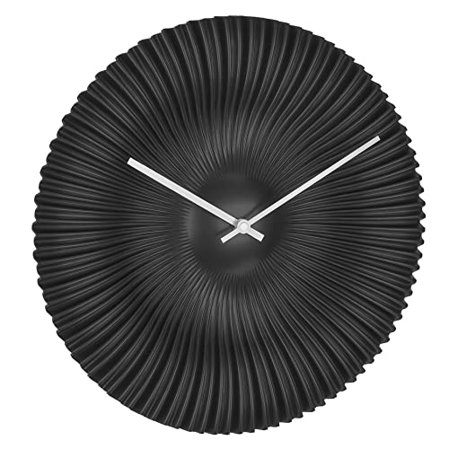 TFA Dostmann Designer Wall Clock Rococo 60.3031.01 Analogue Design Exclusively for TFA Extravagant Modern Quartz Clock Matte Black 33 cm