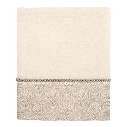 Avanti Linens Deco Shell Collection, Cotton, Ivory, Hand Towel