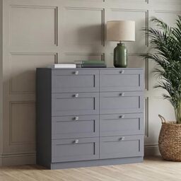 Vida Designs Altino 8 Drawer Chest, Grey