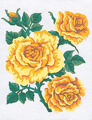 "Collection D'Art ""Flowers Yellow Roses Tapestry Kit, 100% Cotton, Multi-Colour, 20 x 25 x 0.100 cm"