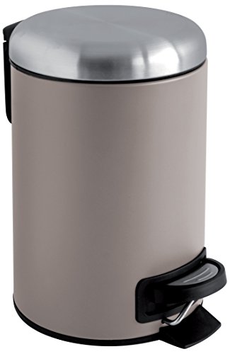 Gelco Design Metal Waste Bin with Falling Brake, Metal, gray, 22,5 x 22,5 x 25 cm