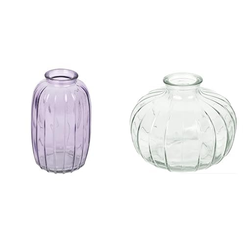 Talking Tables Lilac Glass Bud Vase for flowers, s & Talking Tables Clear Glass Bud Vase for flowers, s Table Decor Bundle