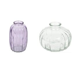 Talking Tables Lilac Glass Bud Vase for flowers, s & Talking Tables Clear Glass Bud Vase for flowers, s Table Decor Bundle