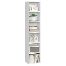 VASAGLE Bookcase, 6-Tier Bookshelf, Open Storage Shelf, Shelving Unit, 24 x 30.2 x 160.7 cm, for Living Room, Home Office, Dinning Room, Cloud White LBC411W01