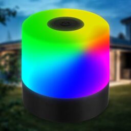 B.K.Licht - Mini RGBW LED Table Lamp Wireless IP44 with Touch, Colour Changing, Battery, USB-C Cable, Bedside Lamp, Decorative Lamp, LED Lamp, Battery Table Lamp, Outdoor Lamp, Children's Room, 7 x 7