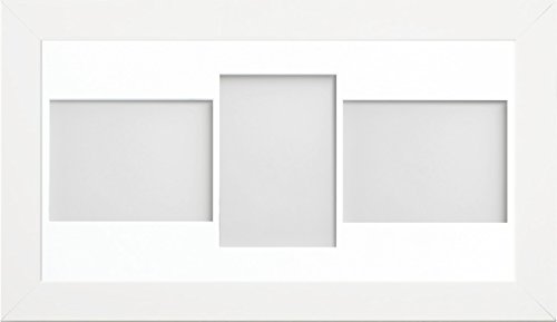 Frame Company Watson White Multi-Aperture Photo Frame with Mount, 20x10 for 7x5 (x3 LPL) * Choice of Frame Colour and Mount Design* NEW