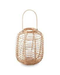 Natural Rattan Lantern Boho Eco-Friendly Elegance Decorative Candle Holder with Sustainably Sourced Design Stylish Handle Versatile Decor Create A Cozy Atmosphere 35x42x35