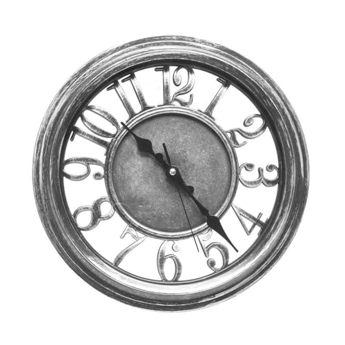 Levitantes Wall Clock 33 cm, Continuous Movement, Black/Silver, Ideal for Decoration and Time Control Indoors.