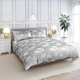 Emma Barclay Blossom - Embellished Jacquard Duvet Set in Silver - Super King
