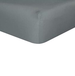 Sleepdown Plain Bamboo Fitted Sheet Soft Warm Cosy & Breathable Comfortable Bedding Bottom Sheets 32cm Extra Deep Pockets - Charcoal - Super King, (5056242895053)