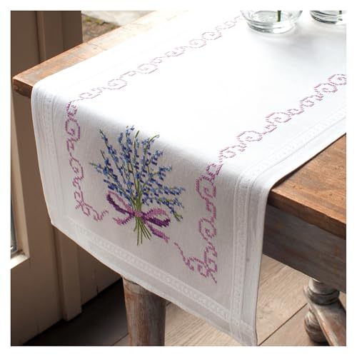 Vervaco Embroidery: Runner: Lavender, 100% Cotton, Multi-Colour, 40 x 14 x 20 cm, PN-0013257