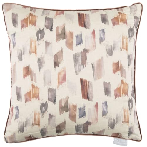 Voyage Maison Arwen Cushion Cover (Rosewater - 50x50cm) - Painterly Watercolour Brushstroke Velvet Reverse Piped Edge Decorative Case