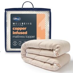 Silentnight Wellbeing Copper Mattress Topper - Natural Anti-Allergy, Cooling and Anti-Bacterial Properties of Copper - Supportive and Machine Washable - King
