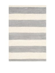 Safavieh Modern Indoor Hand Tufted Rectangle Area Rug, Cambridge Collection, CAM154, in Grey / Ivory, 91 X 152 cm for Living Room, Bedroom or Any Indoor Space