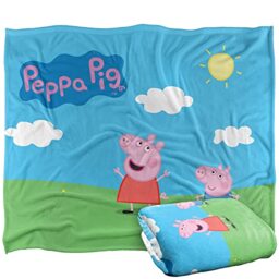 "Peppa Pig Kids Silky Touch Blanket, 152 x 127 cm Peppa and George Sunny Day, 50"" x 60"""