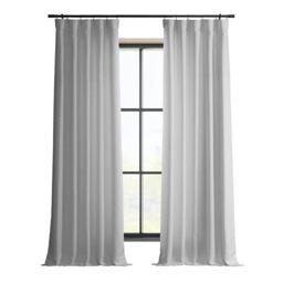 HPD Half Price Drapes Italian Faux Linen Curtains 96 Inches Long Room Darkening Curtains for Bedroom and Living Room 50 X 96, (1 Panel), Dove White