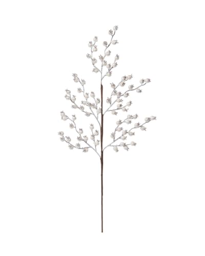 WeRChristmas White Berry Christmas Tree Pick, 69cm - 69cm white berry pick with oversized artificial berries for adding height, contrast and structure to larger festive displays