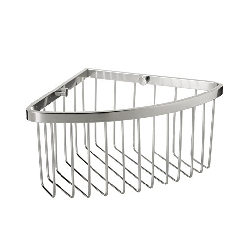 TATAY Bathroom Corner Shelf Aluminium - Includes Screws - Compatible with No-Drill System (Quick Fix) - Moisture Resistant - Modern - Easy Drainage - 20 x 11.5 x 20 cm - Aluminium Model