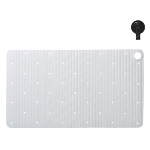 Sealskin Ribb Non-Slip Bath Mat 40 x 70 cm White with Black Hook