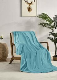 Miracle Home. Fleece Blanket Reversible Microfiber Glass Flannel Velour 260GSM, Soft, Warm and Lightweight, Machine Washable, 160 X 220 cm, Green