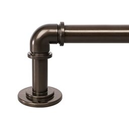 "OLV Industrial Curtain Rods for Windows 48-84 Inch (4-7 Feet) 1"" Diameter Wrap Around Adjustable Heavy Duty Indoor Outdoor Curtain Rods, Bronze"