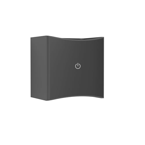 Eglo Battery Operated wall Light Fixture Tressanti, Rechargeable Outdoor lamp with Motion Sensor, Wireless Outside Lighting with Touch, Black Plastic, IP44, 9.1 x 9.1 cm