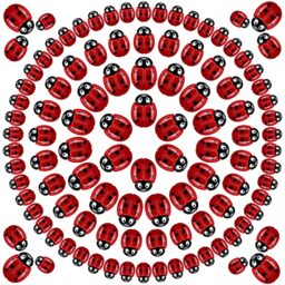 100 Pieces Tiny Resin Ladybugs Decor 0.98 Inch, 0.74 Inch, 0.55 Inch Ladybugs Craft Ornaments Plastic Ladybugs Shaped Embellishments Resin Ladybugs Charms for Party Wreath Home Decoration (Ladybugs)