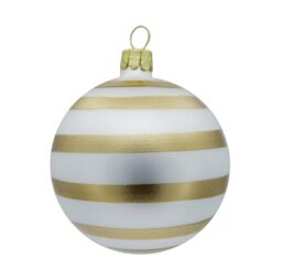 Set of 6 Baubles (Diameter 7 cm) Hand-Blown and Decorated Glass Baubles for Christmas Tree Decoration