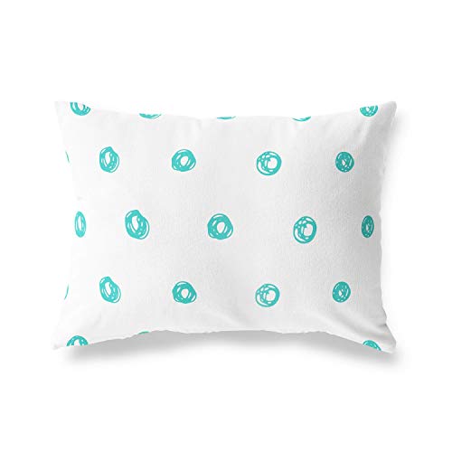 Bonamaison Decorative Cushion Cover Turquoise & White, Throw Pillow Covers, Home Decorative Pillowcases for Livingroom, Sofa, Bedroom, Size: 35x50 Cm - Designed and Manufactured in Turkey