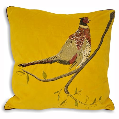 Paoletti Hunter Velvet Pheasant Feather Rich Filled Cushion
