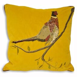 Paoletti Hunter Velvet Pheasant Feather Rich Filled Cushion