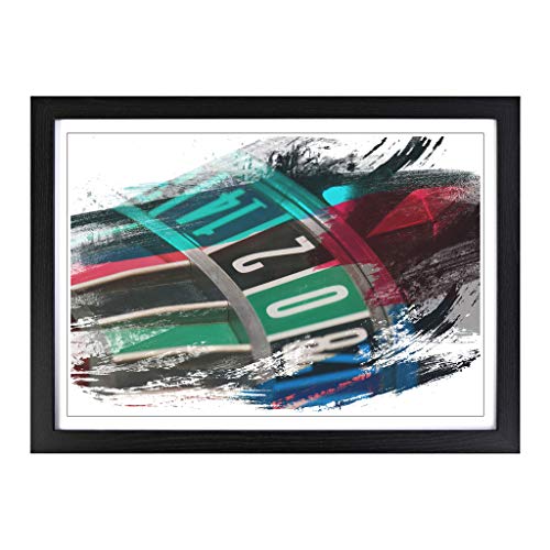 Roulette Table Casino (1) V2 Framed Print - A2 Black Framed Wall Art - Ready to Hang - Modern Nature Picture - Living Room Bedroom Lounge Office