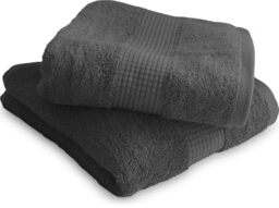 Le linge de Jules Set of 2 Hand Towels 50 x 90 cm – 100% Cotton – 450 g/m² – Anthracite