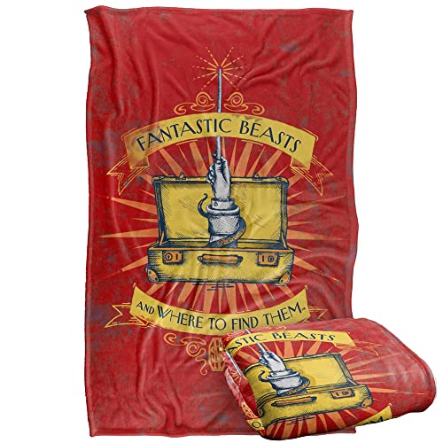 LOGOVISION Fantastic Beasts Magic Briefcase Illustration Silky Touch Super Soft Throw Blanket 91 x 147 Cm