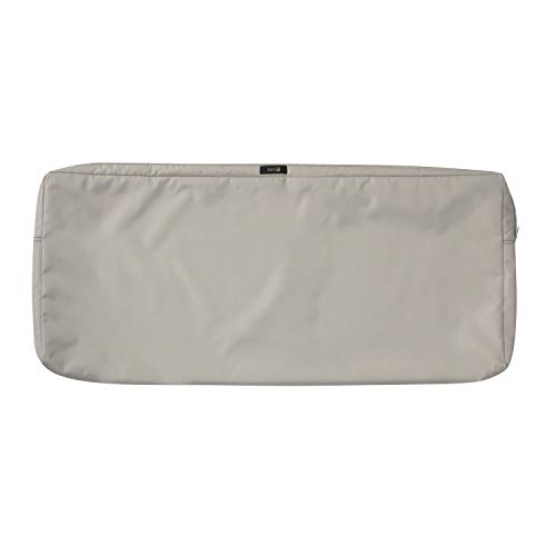 Classic Accessories Ravenna Water-Resistant 48 x 18 x 3 Inch Patio Bench/Settee Cushion Slip Cover, Mushroom