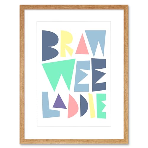Wee Blue Coo Braw Wee Laddie Colourful New Baby Boy Scottish Framed Art Print