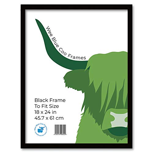 18x24 Black Wooden Picture Frame 18 x 24 Inch (45.7 x 61 cm) Acrylic Safety 'Glass' Photo Frame