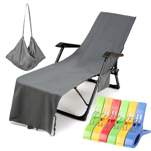 VOCOOL Lounge Chair Slipcover Super Soft Thin Recliner Liner Cover Absorbent Breathable Clean Chaise Lounge Cover for Beach Chair Pool Sunbathing,85 x 30 inch