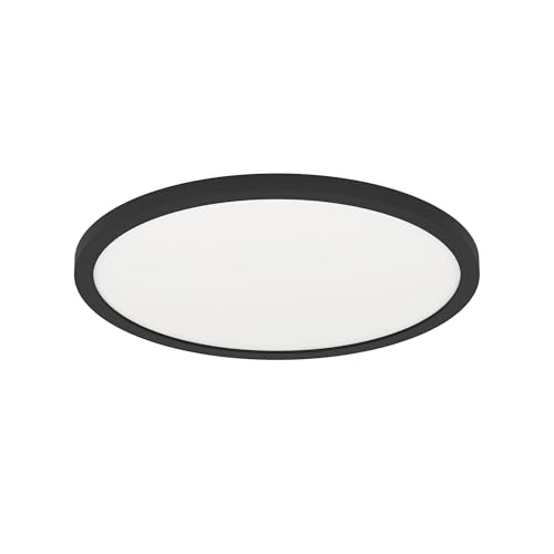 Eglo Connect.z Smart Home LED Ceiling Light Rovito-Z, Ø 12 inches, Lighting with app and Voice Control Alexa, White tunable Lights (Warm - Cool White), RGB Backlight, dimmable, Black