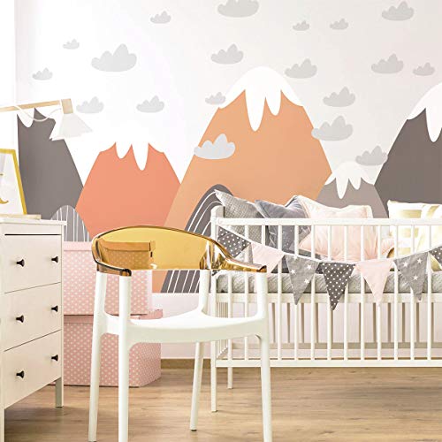 Ambiance Stickers Scandinavian Nordic Mountains Wall Decals, DIY Home Decor, Peel and Stick Removable Stickers, Waterproof and Self Adhesive Wall Art - H55 x L95 CM