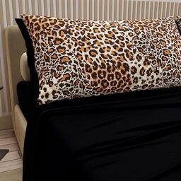 PETTI Artigiani Italiani - Cotton Sheets with Pillowcases in Digital Print, for Single Bed, Complete Top and Bottom Sheet with Corners, Black, 100% Made in Italy