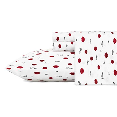 Betsey Johnson - King Sheets, Soft & Lightweight Bedding, Fade & Wrinkle Resistant, Ideal Valentine's Day Gifts (Love Lips, King)