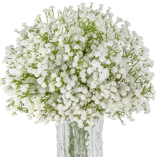 Sukh 10PCS Baby Breath Artificial Flowers Fake Babys Breath Gypsophila Flowers Bulk Realistic Artificial Flowers Bouquet Flores Artificiales para Decoracion for Wedding Party Home Decoration