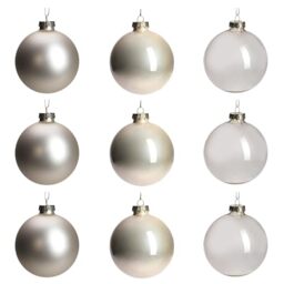 DN DECONATION Champagne Glass Christmas Ball Ornaments, 3.15” Hanging Christmas Baubles for Xmas Tree Decoration, Set of 9 Decor for Holiday, Halloween, Wedding Party Gift